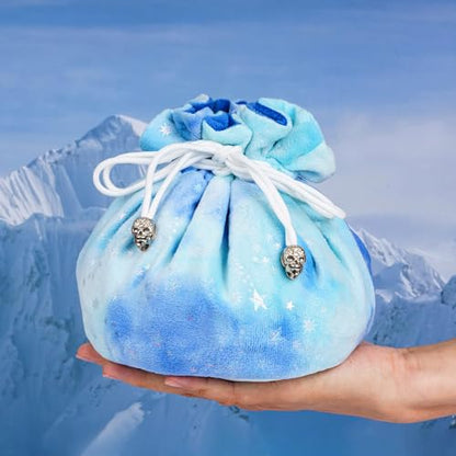 DND Dice Bags Large with Pockets Blue Storage Bag for D&D RPG Game (5.29 Ounce)