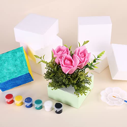 8pcs 4x4x2in Craft Foam Blocks White for DIY Crafting and Model