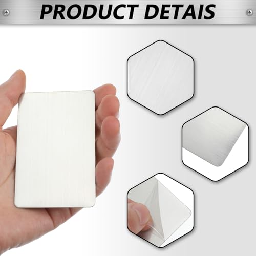 30 Pieces 304 Stainless Steel Metal Business Cards Blank Steel Laser Engraving Stainless Cards for House Office Customer DIY Gift Plate