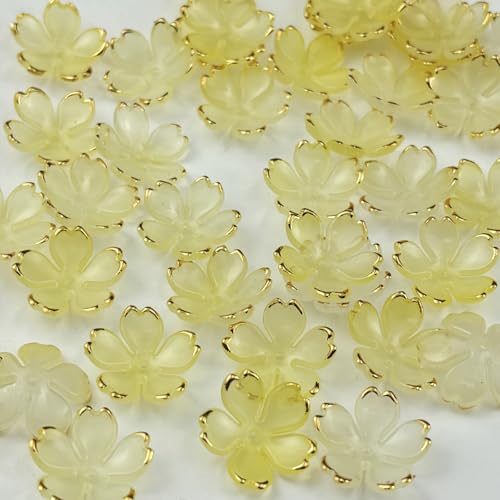 100pcs Acrylic Flower Beads (100 Count)
