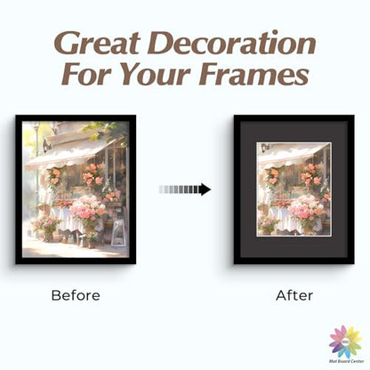 Mat Board Center 25 Pack 11x14 Picture Mat for 8x10 Photo Black