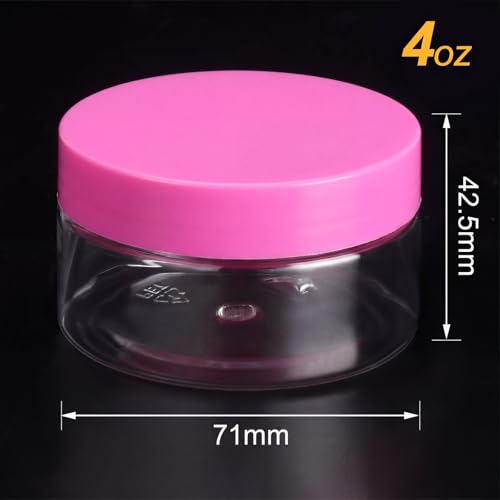 12 Pack 4 oz Plastic Container Jars with Lids Round Clear Travel Cosmetic Container Slime Jars for Toiletries (12 Count)