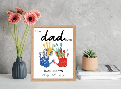Best Dad Ever Handprint Art Craft Kit Birthday Gift for Dad from Daughter Son