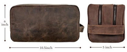 Leather Travel Toiletry Bag for Men