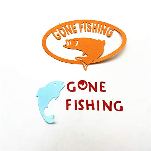 Metal Gone Fishing Words Cutting Dies (2 Count)