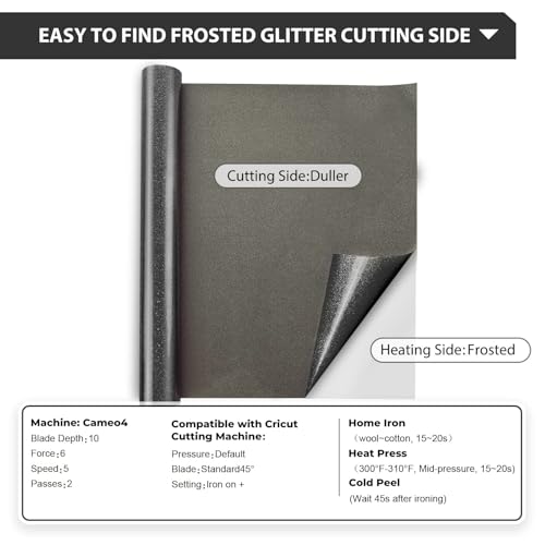 Glitter HTV 12" x 10ft Black Glitter HTV Heat Transfer Vinyl