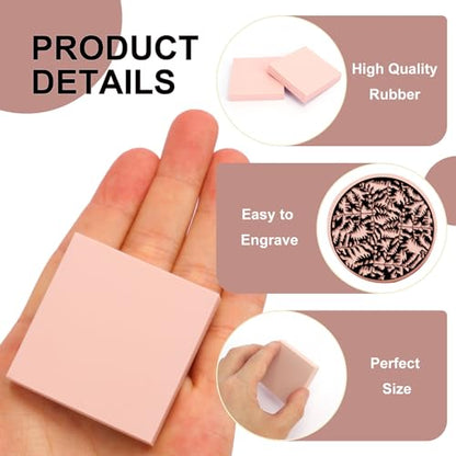 60 Pcs 2"x2" Rubber Carving Blocks (6.2 Count)