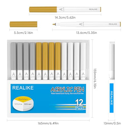 Acrylic Paint Markers for Cricut Maker 4 (12 Count)