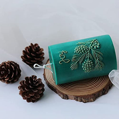 3D Cylinder Pine Cone Candle Mold