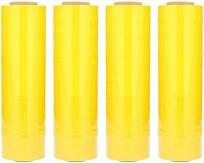 PSBM Yellow Stretch Wrap, 15 Inch x 1476 Feet, 72 Pack, Tinted Pre-Stretched Shrink Wrap Film for Moving, Packaging, Pallet Wrapping