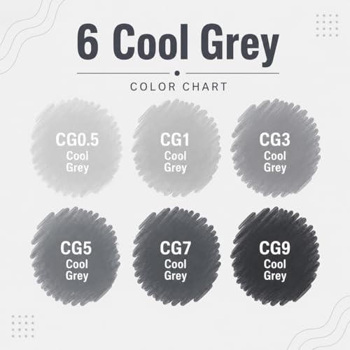 6 Pack Grey Gray Alcohol Markers (6 Count)