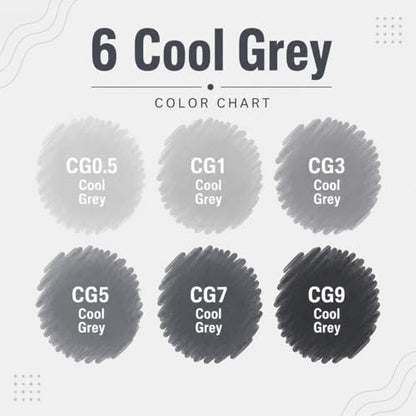 6 Pack Grey Gray Alcohol Markers (6 Count)