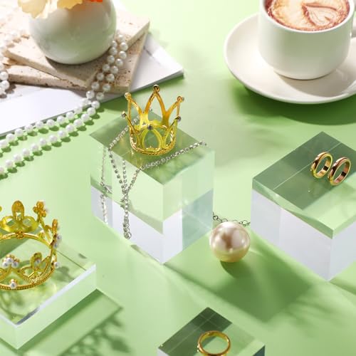 4 Pcs Acrylic Display Block Clear Cube 3 x 3 x 2 Inch