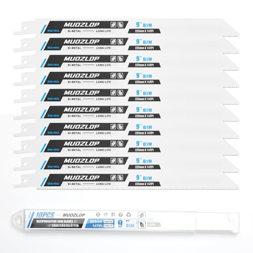 10Pack 9inch 14TPI Metal Reciprocating Saw Blades Set (10 Count)