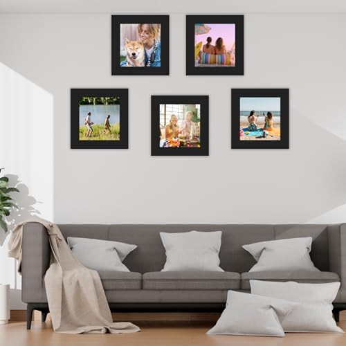 15 Pack 12x12 Black Picture Mats for 8x8 Photos (15 Count)