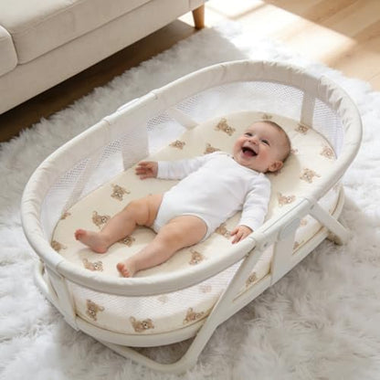 Organic Baby Bassinet Sheets 2 Pack 33”x17” 100% Muslin Cotton for Baby Girl Boy (2 Count)