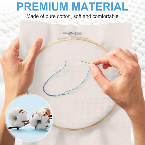 Cross Stitch Fabric 14 Count Aida Cloth 28 x 19 Inch Large Size Classic Reserve Cross Stitch Supplies Embroidery Fabric for Home DIY Craft Decoration Handmade