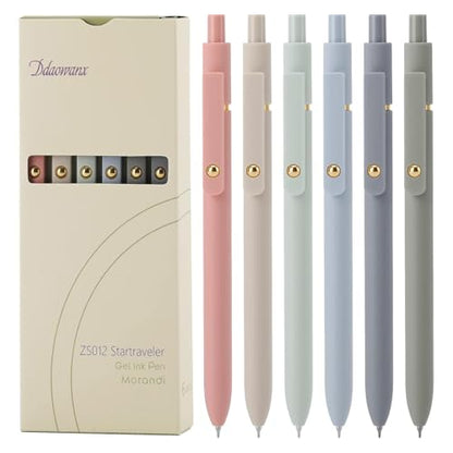 Gel Pens 6 Pcs 0.5mm Retractable Quick Dry Black Ink Pens (6 Count)