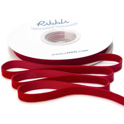 Polyester Dark Red Velvet Ribbon (30 Foot)