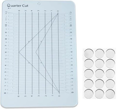 Quarter Cut Slotted Ruler Template for Quilting and Sewing Quilt Strip Rulers for Fabric Precise Cutting with 1Pack Nonslip Self Adhesive Silicone Grips