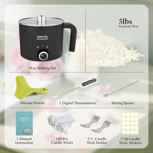 5lbs Soy Wax for Candle Making with 1.8L Wax Melter Pot