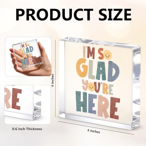 Positive Affirmation Desk Decor Acrylic Sign 4X4 Inch