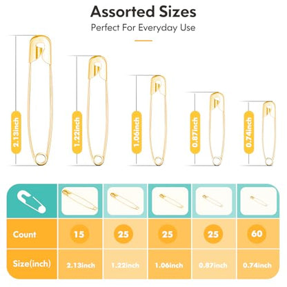 160PCS Gold Safety Pins (160 Count)