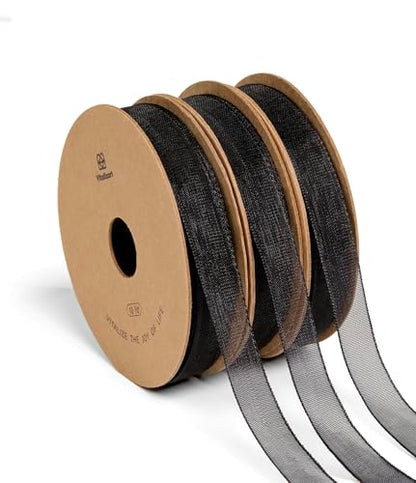 Black Organza Ribbon 3 (3 Count)