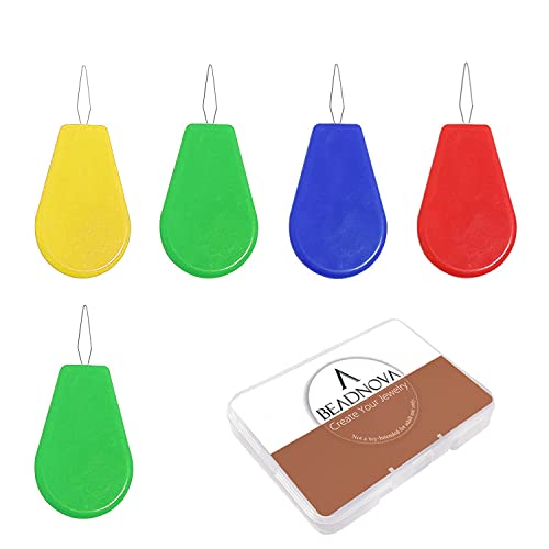 Embroidery Needle Threader Tool 5pcs Plastic Wire Loop Sewing Machine Needle Threader for Hand Sewing Cross Stitch Craft Knitting Quilting (5 Count)