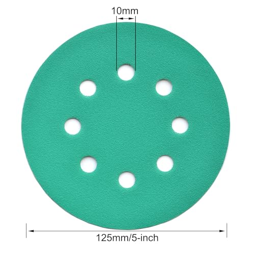 5-Inch 8-Hole Wet Dry Sanding Discs 220 Grit Sandpaper, 50-Pack (50 Count)