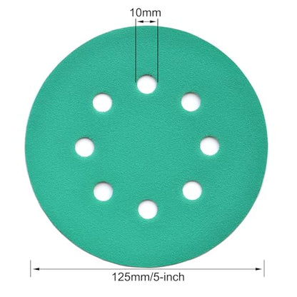 5-Inch 8-Hole Wet Dry Sanding Discs 220 Grit Sandpaper, 50-Pack (50 Count)