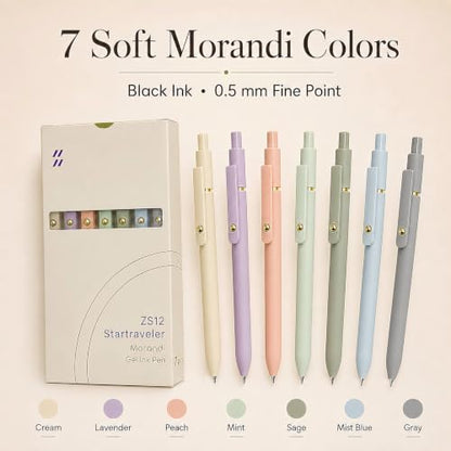 Gel Pens 7pcs 0.5mm Quick Dry Black Ink Fine Point Pens (7 Count)