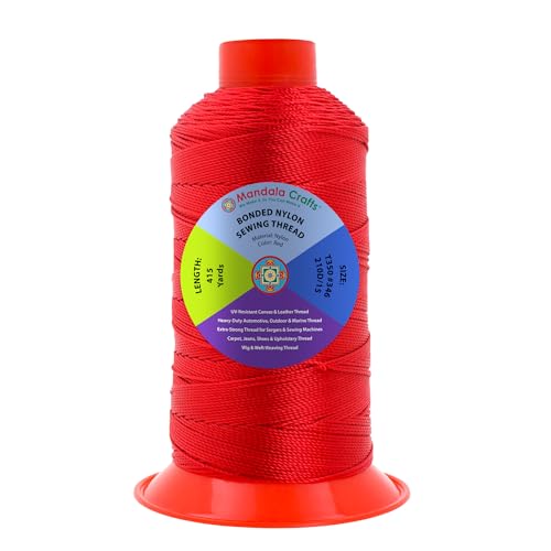 Size 346 210D T350 Red Bonded Nylon Thread