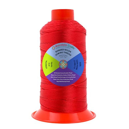 Size 346 210D T350 Red Bonded Nylon Thread