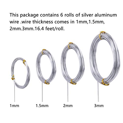6 Rolls Silvery DIY Craft Art Aluminum Wire