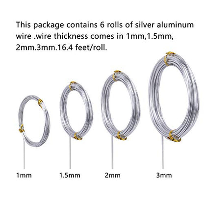 6 Rolls Silvery DIY Craft Art Aluminum Wire