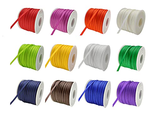 1 8" x 720yd Satin Grosgrain Ribbon Assorted (2340 Foot)
