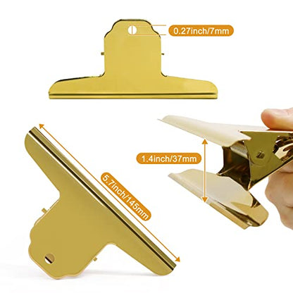 Gold Metal Bulldog Paper Clips (3 Count)
