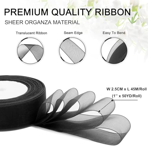 Black Ribbon for Gift Wrapping (150 Foot)