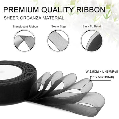 Black Ribbon for Gift Wrapping (150 Foot)