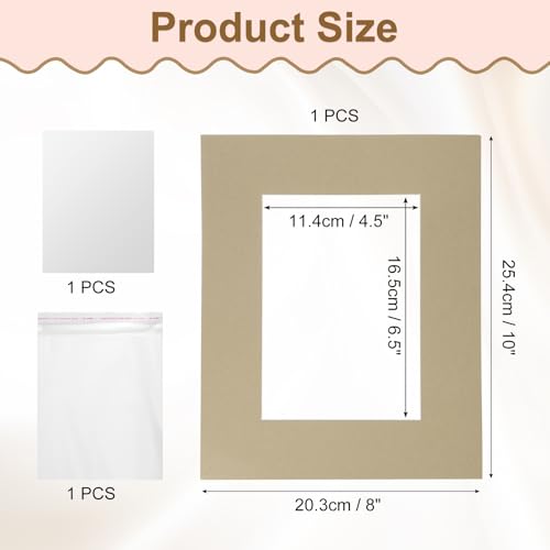 Picture Mats 8 x 10 Mat Board Center for 5 x 7 Pictures Acid Free White Core Bevel Cut Frame Mattes with Backing for Display Art Measuring