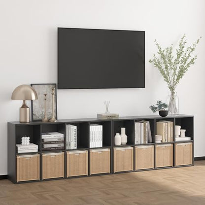 Wooden 8 Cube Storage Organizer with Closed Back Panel (8 Count)