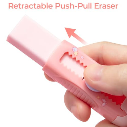 2+4 Pack Rubber Erasers Sliding Retractable Eraser (6 Count)