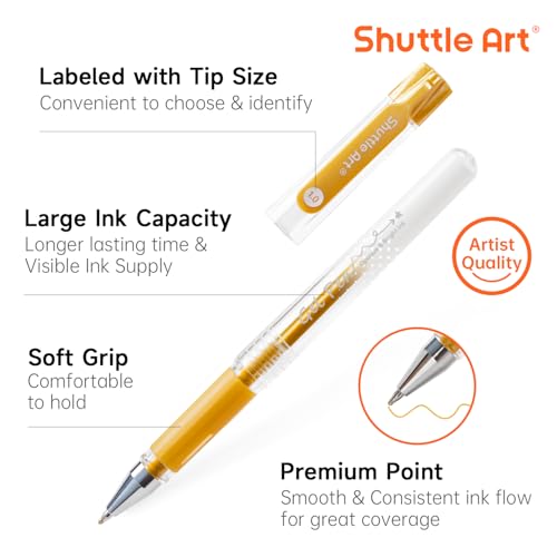 White Gold Silver Gel Pens (6 Count)