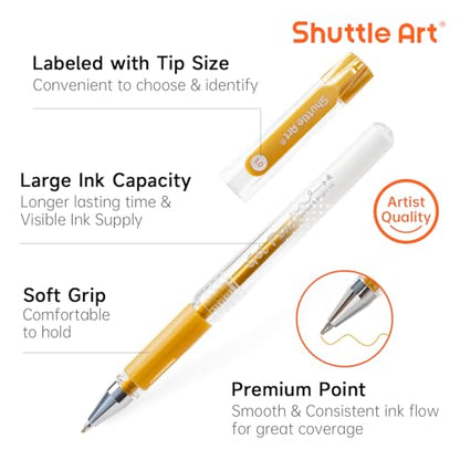 White Gold Silver Gel Pens (6 Count)