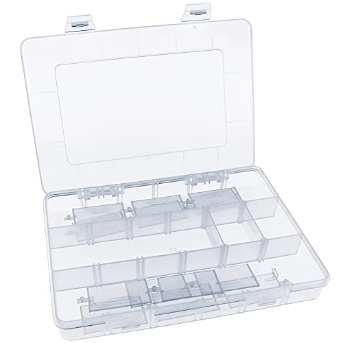 18 Grid Clear Plastic Organizer with Adjustable Dividers
