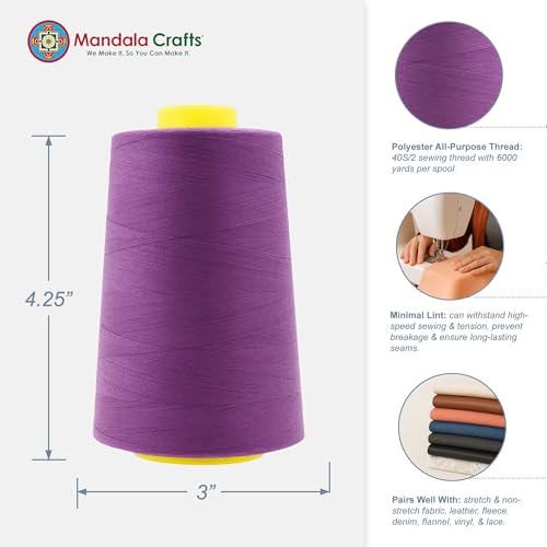 40S 2 Mulberry Polyester 4 Pack of Serger Threads Cones