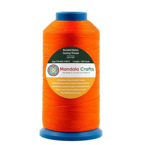 Size 69 210D T70 Orange Bonded Nylon Thread (4500 Foot)