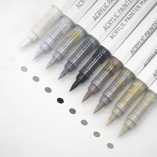 Water Based Acrylic Paint Markers Gray (9 Count)