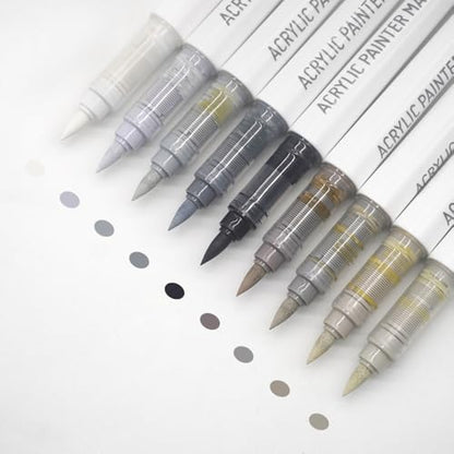 Water Based Acrylic Paint Markers Gray (9 Count)